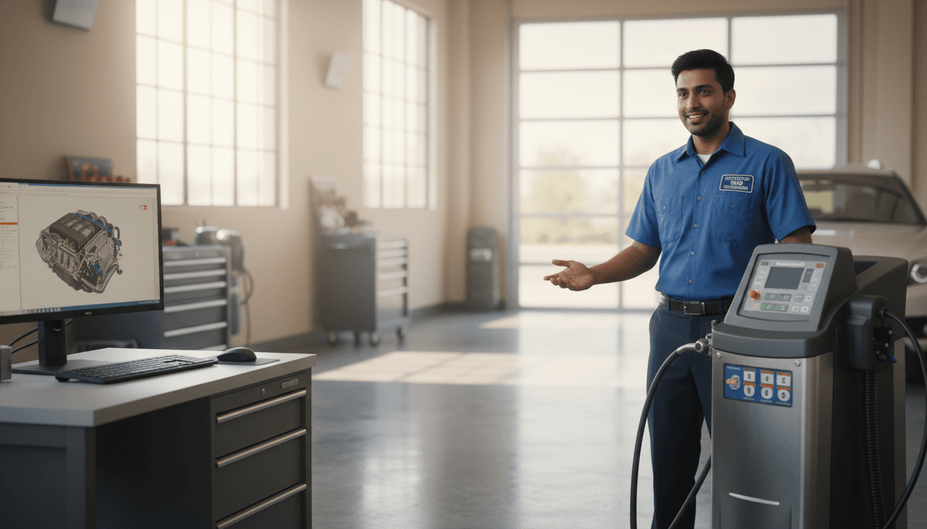 Star Certified smog testing facility in Glendale with professional equipment and technician